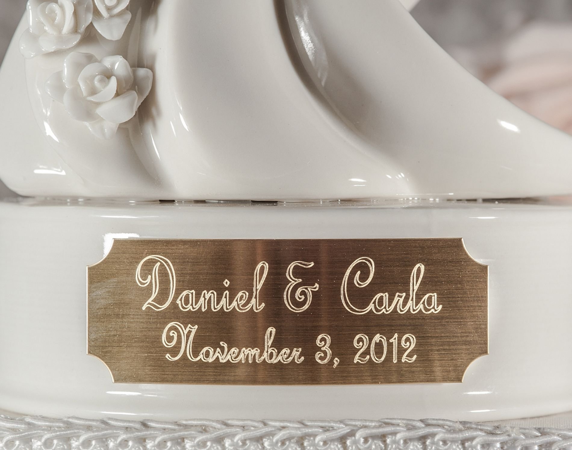 Personalized Stylized Dancing Bride and Groom Wedding Cake Topper - Custom Names and Wedding Date