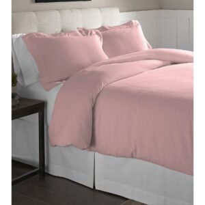 Pointehaven Flannel Oversized Duvet Set, Full/Queen, Rose Quartz