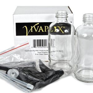 Vivaplex, 2, Large, 8 oz, Empty, Clear Glass Spray Bottles with Black Trigger Sprayers