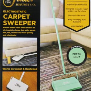 Fuller Brush 17029 Electrostatic Carpet & Floor Sweeper - 9" Cleaning Path - Lightweight - Ideal for Crumby Messes - Works On Carpets & Hard Floor Surfaces - Fresh Mint