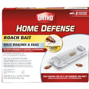 Ortho Home Defense Roach Bait - Kills Cockroaches & Eggs In Your Home, Palatable for 6 Months, Includes 8 Individual Stations