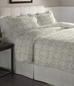 pointehaven flannel oversized duvet set, king, paisley