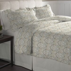 Pointehaven Flannel Oversized Duvet Set, King, Paisley