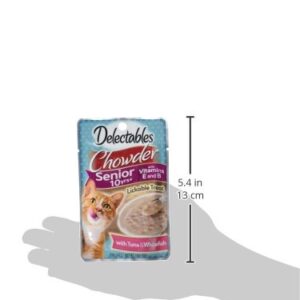 Hartz Delectables Chowder Lickable Wet Cat Treats for Senior Cats, Tuna & Whitefish, 1.4 Ounce (Pack of 12)(Packaging May Vary )