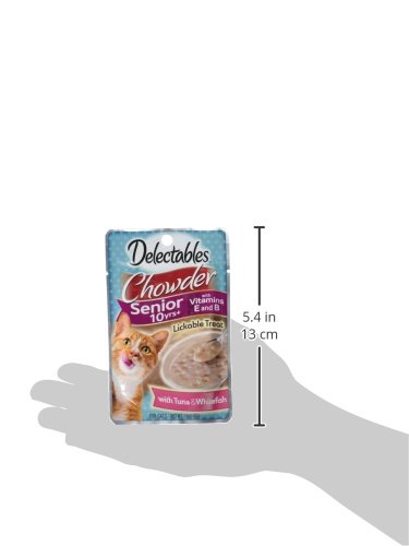 Hartz Delectables Chowder Lickable Wet Cat Treats for Senior Cats, Tuna & Whitefish, 1.4 Ounce (Pack of 12)(Packaging May Vary )