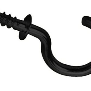 TD Designs Black Cup Hooks 3/4" Key Jewelry Hooks Screw in (Pack of 20)