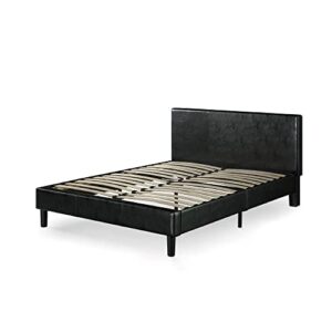 ZINUS Jade Faux Leather Upholstered Platform Bed Frame, Mattress Foundation with Wood Slat Support, No Box Spring Needed, Easy Assembly, King, Black