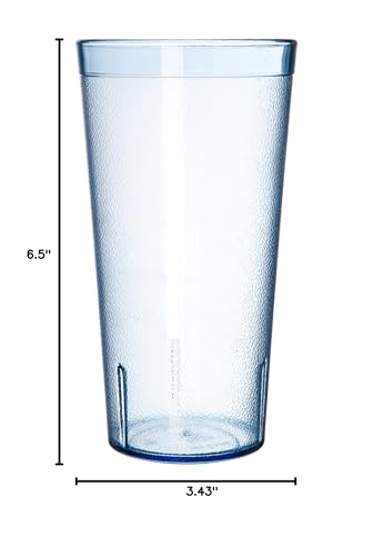 CFS Stackable Plastic Tumbler Cup for Restaurants and Cafeterias, 20 Ounce, Blue