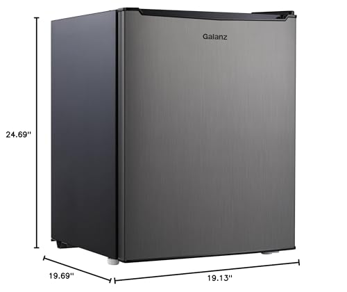 Galanz 2.7 cu ft Stainless Steel Look Single Door Compact Refrigerator