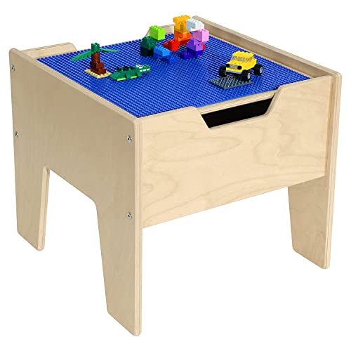 Contender C991300-B 2-N-1 Activity Table with Blue Lego Compatible Top for Toddlers and Preschool