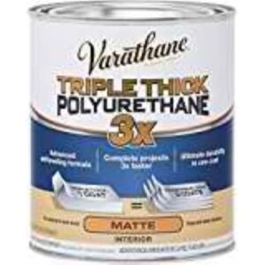 Varathane 304588 Triple Thick Polyurethane Wood Finish, Matte, Quart