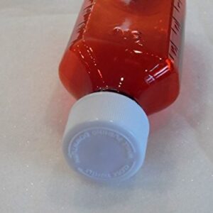 4 Ounce Graduated Oval Amber Plastic Medical Bottle and Cap Package of 25 Pharmaceutical Grade Product