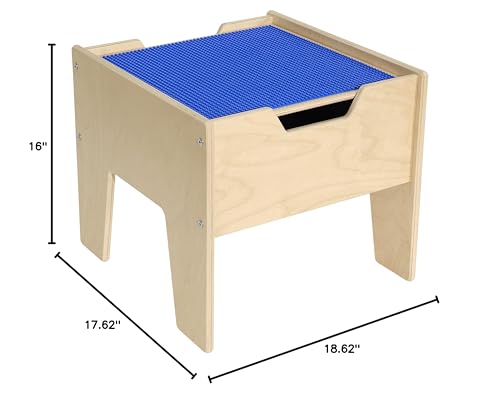 Contender C991300-B 2-N-1 Activity Table with Blue Lego Compatible Top for Toddlers and Preschool