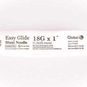 (Qty 100) 18 ga x 1" Dispensing Needle, Blunt Tip