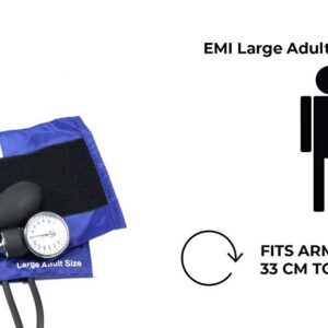 EMI EBL-430 Royal Sprague Stethoscope and Large Adult Cuff (See Large Cuff Size: 33 cm to 51 cm | 13 inch to 20 inch) Aneroid Sphygmomanometer Manual Blood Pressure Set