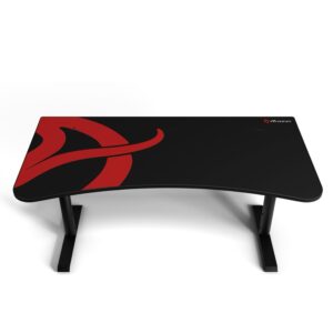 Arozzi Arena Gaming Desk 63" Wide, Ultrawide Curved Gaming and Office Desk, Large Gaming Desk with Custom Monitor Mount & Cable Management Under Desk (Black)