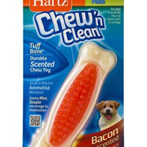 Hartz Chew 'n Clean Tuff Bone Bacon Scented Dental Dog Chew Toy - Small