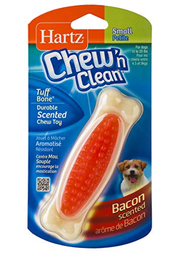 Hartz Chew 'n Clean Tuff Bone Bacon Scented Dental Dog Chew Toy - Small