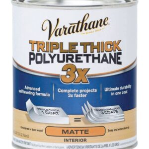 Varathane 304588 Triple Thick Polyurethane Wood Finish, Matte, Quart