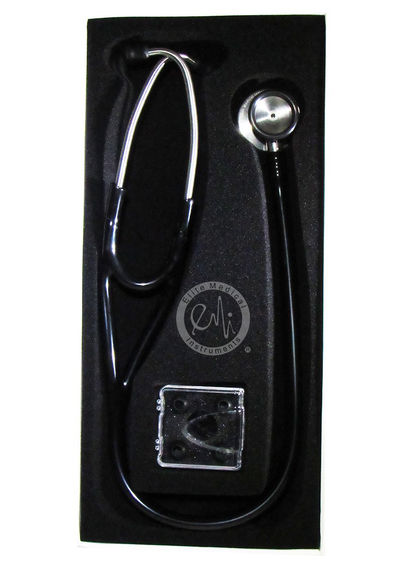 EMI Platinum Series Deluxe Black Cardiology Stethoscope with pressure sensitive Diaphragm ESC-333