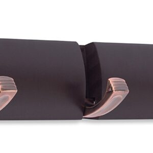 BIRDROCK HOME Wall Mounted Hooks - 6 Folding Coat and Hat Rack Hooks - Oil Rubbed Bronze Hooks - Brown Rail