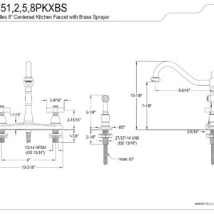 Kingston Brass KB1751PKXBS Duchess Centerset Kitchen Faucet, 8-5/8", Polished Chrome