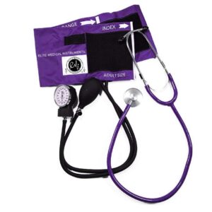 EMI # 300 Deluxe Aneroid Sphygmomanometer Blood Pressure Monitor Set with Adult Cuff and Carrying Case and Includes Basic Stethoscope (Purple)