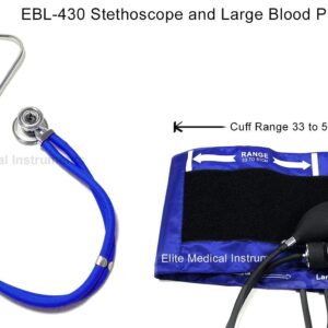 EMI EBL-430 Royal Sprague Stethoscope and Large Adult Cuff (See Large Cuff Size: 33 cm to 51 cm | 13 inch to 20 inch) Aneroid Sphygmomanometer Manual Blood Pressure Set