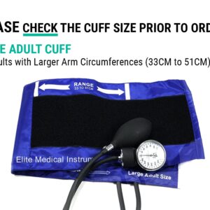 EMI EBL-430 Royal Sprague Stethoscope and Large Adult Cuff (See Large Cuff Size: 33 cm to 51 cm | 13 inch to 20 inch) Aneroid Sphygmomanometer Manual Blood Pressure Set