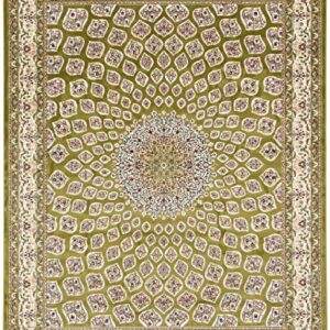 Unique Loom Narenj Collection Classic Traditional Textured Medallion Pattern Design Area Rug, 8' x 10' Rectangle, Green/Blue