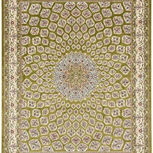 Unique Loom Narenj Collection Classic Traditional Textured Medallion Pattern Design Area Rug, 8' x 10' Rectangle, Green/Blue