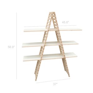 FixtureDisplays® 45.6" x 57.0" x 13" Wooden Retail Shelving Unit w/ 3 Shelves, A-Frame Design - Pine Wood 19403-2D