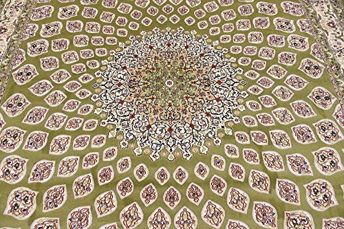 Unique Loom Narenj Collection Classic Traditional Textured Medallion Pattern Design Area Rug, 8' x 10' Rectangle, Green/Blue