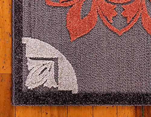 Unique Loom Outdoor Modern Collection Area Rug - Chicago (5' 1" x 8' Rectangle, Brown/ Orange)