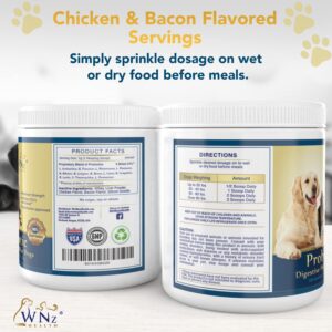 Probiotics for Dogs Digestive Health (Chicken & Bacon) - Dog Probiotic Powder Relieve Diarrhea, Constipation, & More - Dog Calming Treats – Maximum-Strength Dog Digestive Support