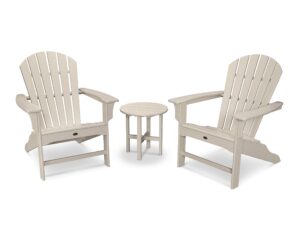 trex outdoor furniture yacht club 3-piece shellback adirondack chair set with side table