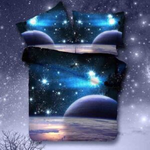 MZPRIDE 3D Mysterious Boundless Galaxy Sky Starry Night Bedding Sets Twin/Full Quilt Cover Set (Twin, I)