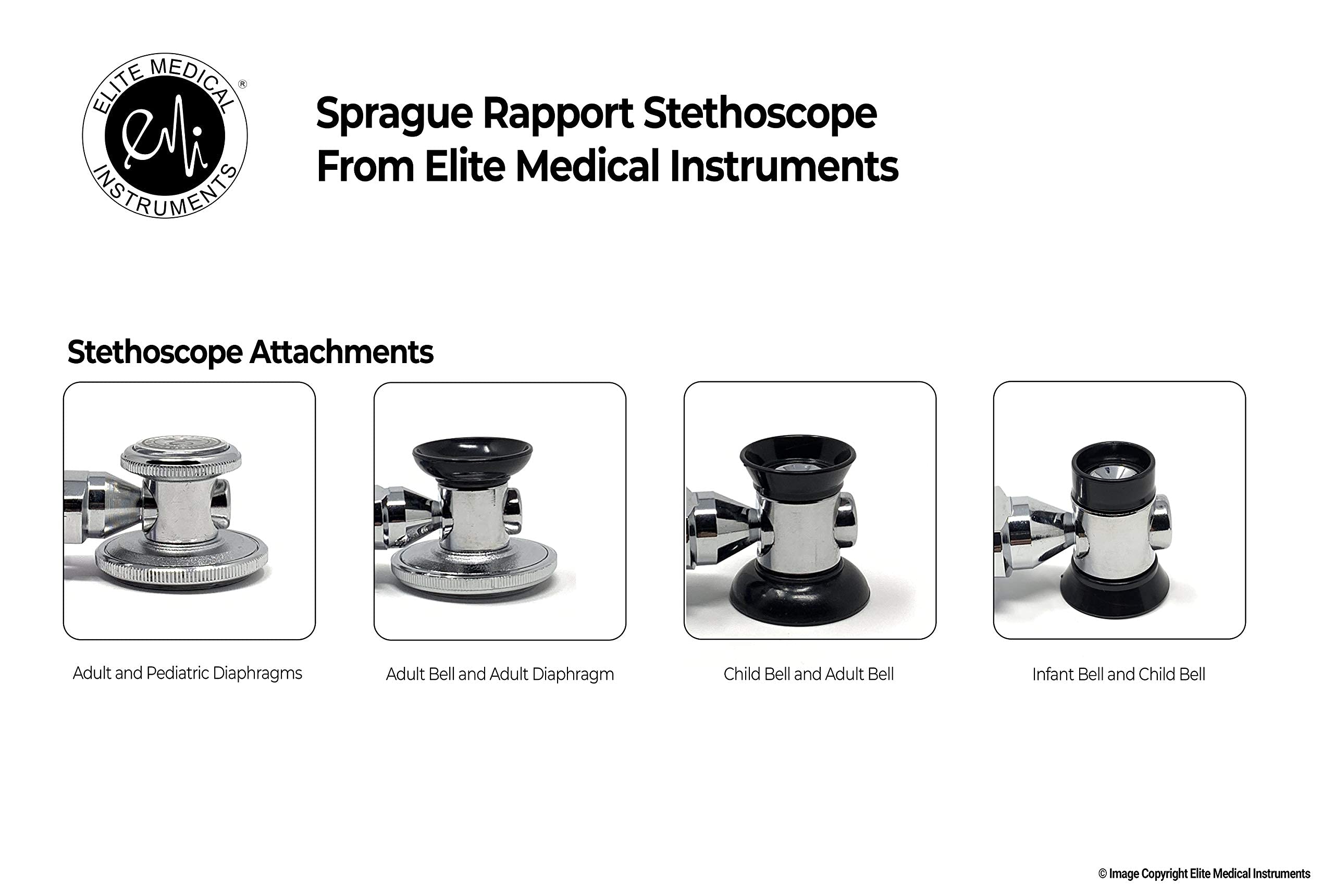 EMI EBL-430 Royal Sprague Stethoscope and Large Adult Cuff (See Large Cuff Size: 33 cm to 51 cm | 13 inch to 20 inch) Aneroid Sphygmomanometer Manual Blood Pressure Set