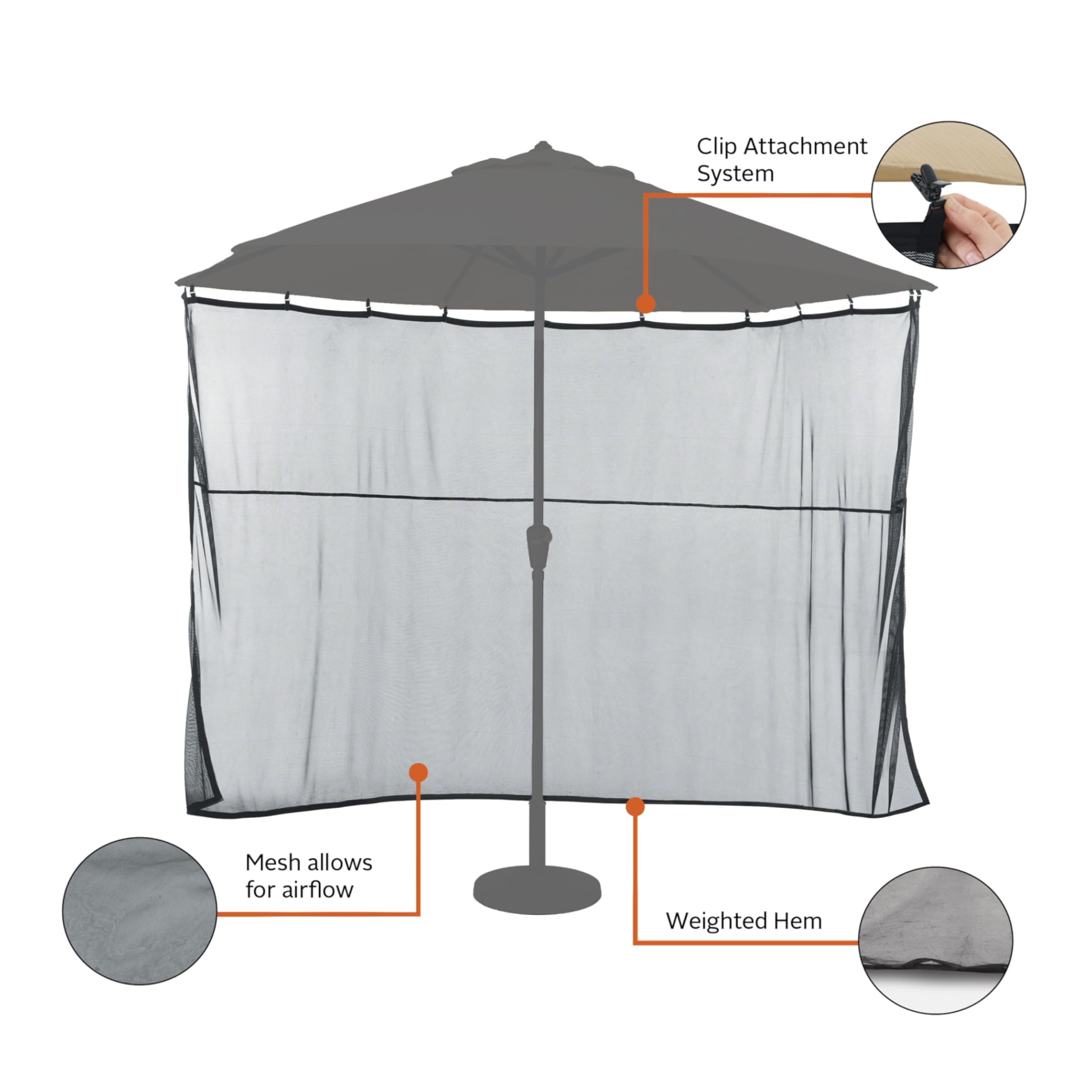 Classic Accessories Water-Resistant 68 Inch Universal Patio Umbrella Shade Screen, Patio Furniture Covers