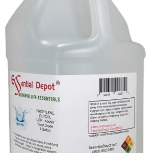 Propylene Glycol - USP - Kosher - Food Grade - USP - Kosher - 8 lb 9 oz net wt in a 1 Gallon Safety Sealed HDPE Container with resealable Cap