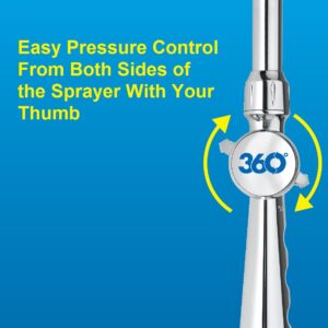 Aquaus 360 Bidet "SPRAY WAND ONLY" | NSF Certified - 3 Year Warranty - American Made -Dual Thumb Pressure Controls - Ceramic Disk Seals - ABS Body - Brass Valve Core - Includes 5'' inch (ABS Polymer)