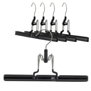 mawa by reston lloyd non-slip space-saving clothes hanger with clamp for pants & skirts, style m/26, set of 5, black