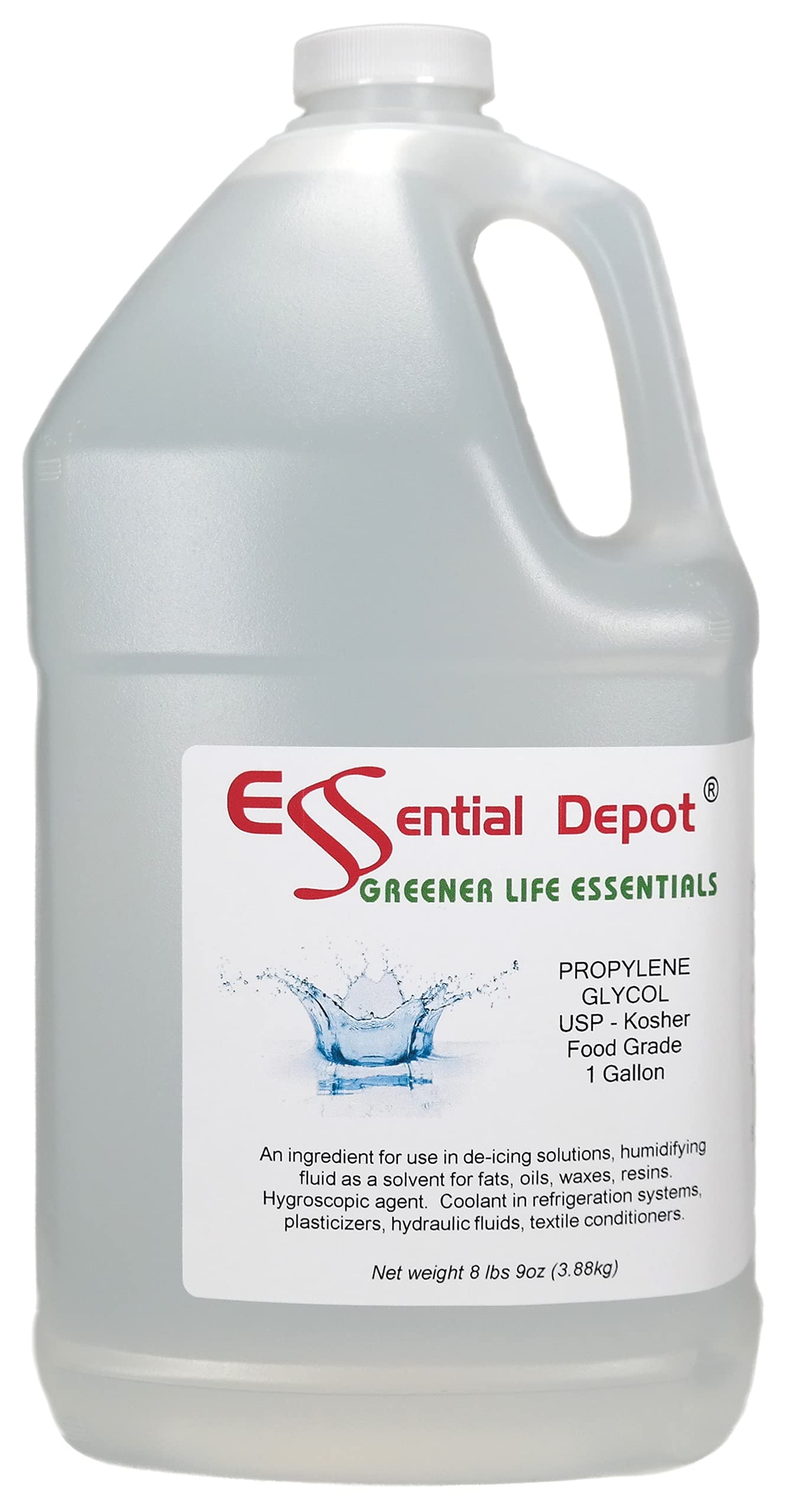 Propylene Glycol - USP - Kosher - Food Grade - USP - Kosher - 8 lb 9 oz net wt in a 1 Gallon Safety Sealed HDPE Container with resealable Cap