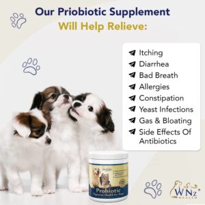 Probiotics for Dogs Digestive Health (Chicken & Bacon) - Dog Probiotic Powder Relieve Diarrhea, Constipation, & More - Dog Calming Treats – Maximum-Strength Dog Digestive Support