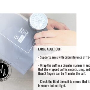 EMI EBL-430 Royal Sprague Stethoscope and Large Adult Cuff (See Large Cuff Size: 33 cm to 51 cm | 13 inch to 20 inch) Aneroid Sphygmomanometer Manual Blood Pressure Set