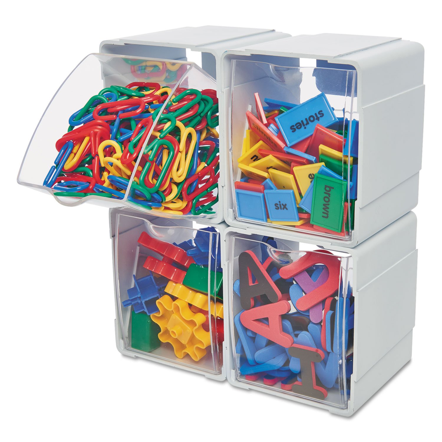 DEF421103 - Tilt Bin Interlocking 4-Bin Organizer