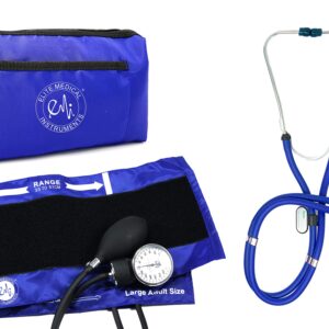 EMI EBL-430 Royal Sprague Stethoscope and Large Adult Cuff (See Large Cuff Size: 33 cm to 51 cm | 13 inch to 20 inch) Aneroid Sphygmomanometer Manual Blood Pressure Set