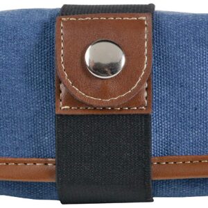 Speedball Canvas Roll Up Pencil Case, Denim W/Brown Trim, Holds Up To 36 Pencils