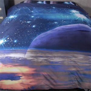 MZPRIDE 3D Mysterious Boundless Galaxy Sky Starry Night Bedding Sets Twin/Full Quilt Cover Set (Twin, I)