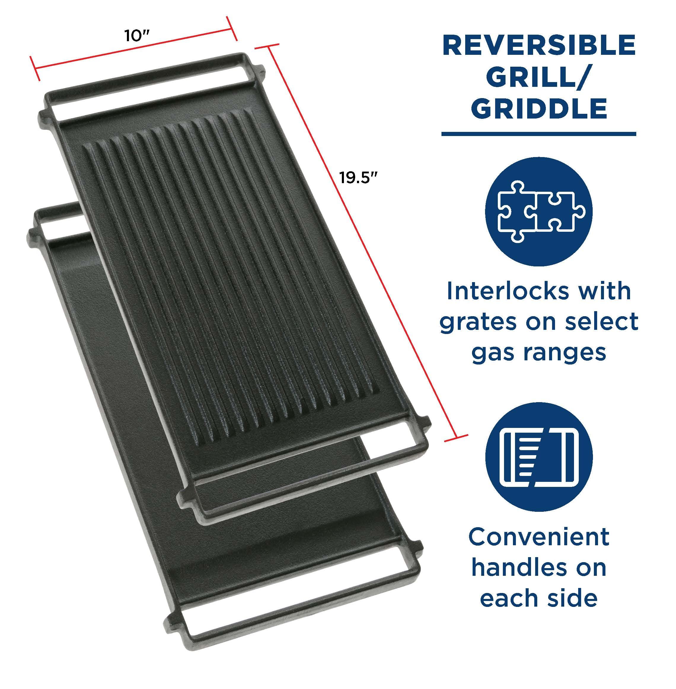 Reversible Cast Iron Griddle/Grill Combo WB31X24998 for Cooking Products